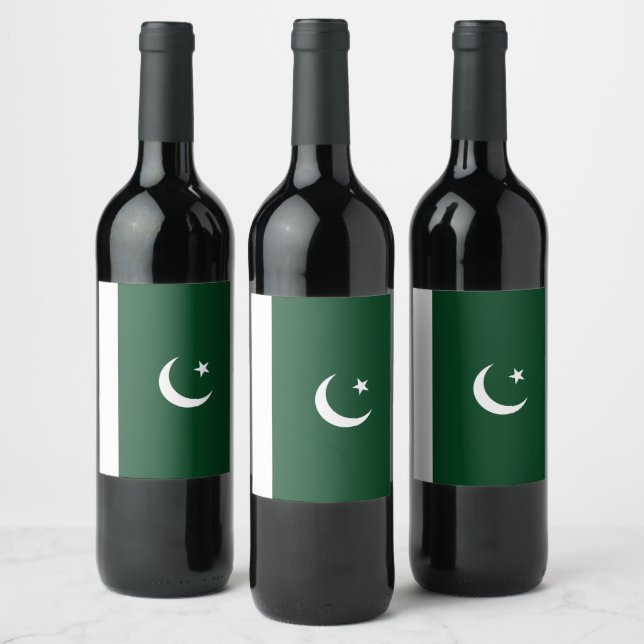 Pakistan flag wine label (Bottles)