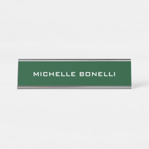 Pakistan Green Minimalist Plain Legible Modern Desk Name Plate