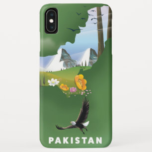 Pakistan illustrated travel map. iPhone XS max case
