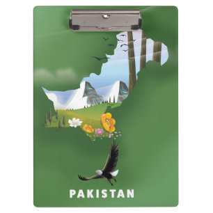 Pakistan illustrated travel map. clipboard