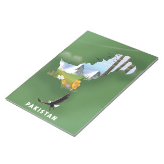 Pakistan illustrated travel map. notepad