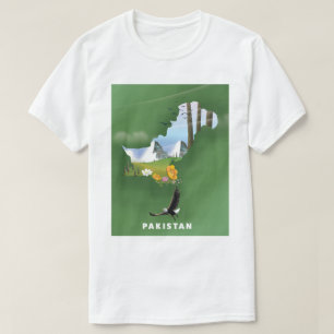 Pakistan illustrated travel map. T-Shirt