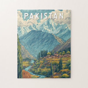 Pakistan Illustration Travel Art Vintage Jigsaw Puzzle