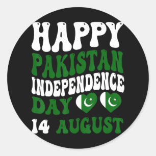 Pakistan Independence Day Pakistani Flag Pride Gro Classic Round Sticker