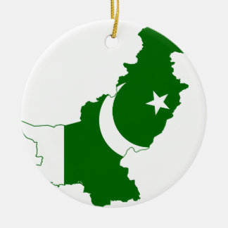 Pakistan Map Flag Ceramic Ornament