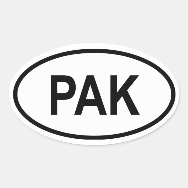 Pakistan "PAK" Oval Sticker (Front)