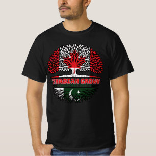 Pakistan Pakistani Canadian Canada Tree Roots Flag T-Shirt
