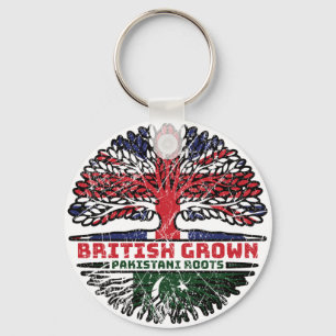 Pakistan Pakistani Uk United Kingdom British Tree Keychain