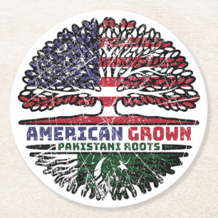 Pakistan Pakistani US American USA United States Round Paper Coaster