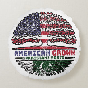 Pakistan Pakistani US American USA United States Round Pillow
