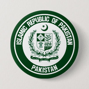 Pakistan Round Emblem 3 Inch Round Button