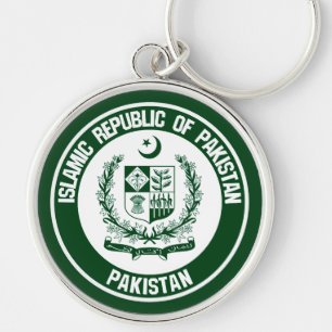 Pakistan Round Emblem Keychain