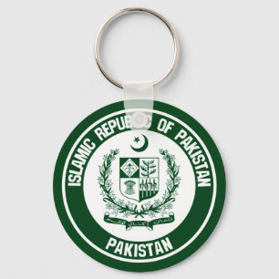 Pakistan Round Emblem Keychain