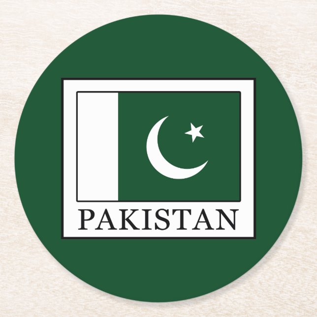Pakistan Round Paper Coaster (Front)