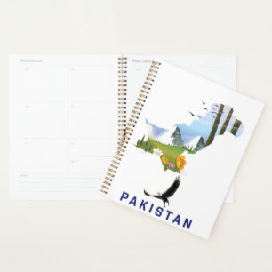 Pakistan travel poster map planner
