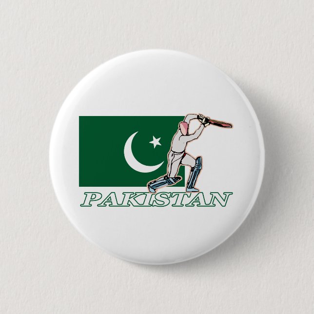 Pakistani Cricket Player 2 Inch Round Button (Front)