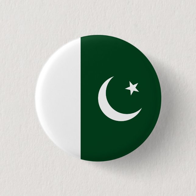 Pakistani Flag, Flag of Pakistan 1 Inch Round Button (Front)