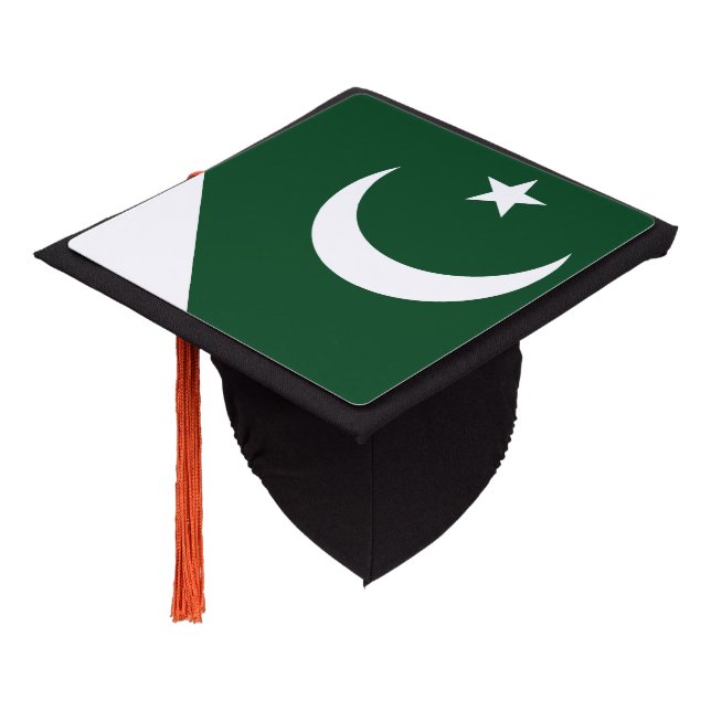 Pakistani flag graduation cap topper (Angled)