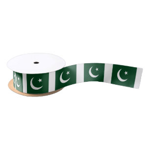 Pakistani flag ribbon satin ribbon