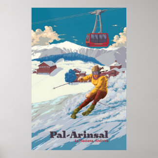 Pal Arinsal Andorra Ski Resort Travel Poster
