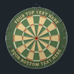 Pal Green and Beige Dartboard with Custom Text<br><div class="desc">Pal green and beige dart board with two custom text areas. You can easily change every color clicking on customize button.</div>