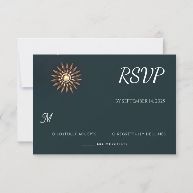 Palace Hindi Henna Mehndi Indian Style Wedding RSVP Card (Front)