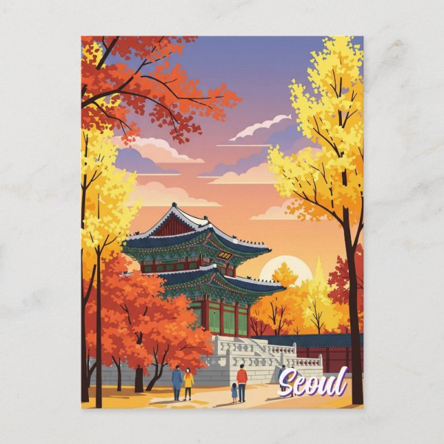 Palace in Fall Seoul South Korea Postcard (Front)