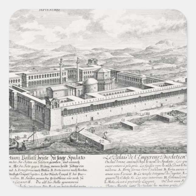 Palace of Diocletian (245-313), Split, Yugoslavia, Square Sticker (Front)