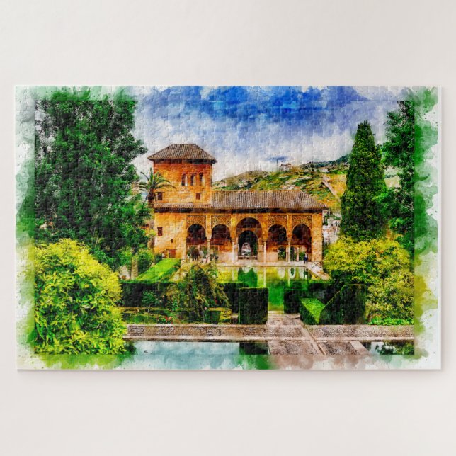 Palacio del Partal, Alhambra, Granada, Spain. Jigsaw Puzzle (Horizontal)