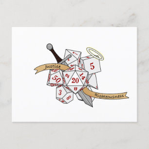 Paladin Dice Design Announcement Postcard