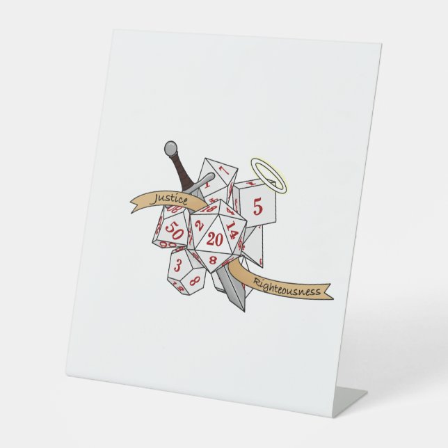 Paladin Dice Design Pedestal Sign (Front)