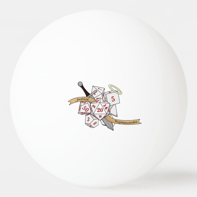 Paladin Dice Design Ping Pong Ball (Front)