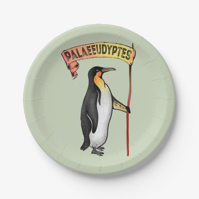 Palaeeudyptes Extinct Penguin Paper Plate (Front)