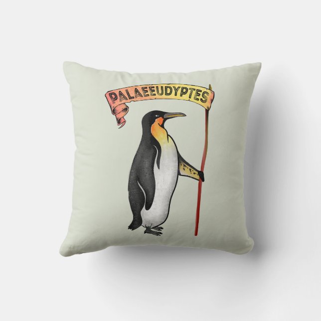 Palaeeudyptes Extinct Penguin Throw Pillow (Back)