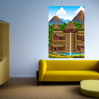 palais aztèque | AI Art Poster