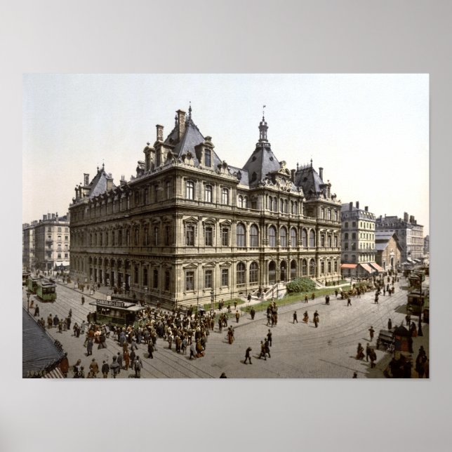 Palais de la Bourse, Lyon 1900, Antique France Poster (Front)