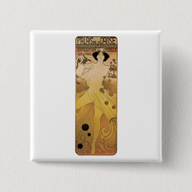 Palais de le Danse 2 Inch Square Button (Front)