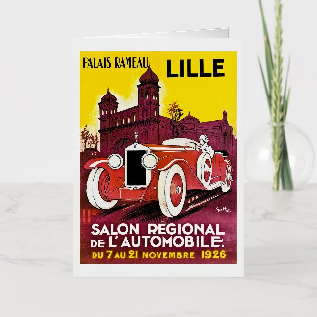 Palais Rameau - Lille - Automobile Ad - 1926 Foil Greeting Card (Front)