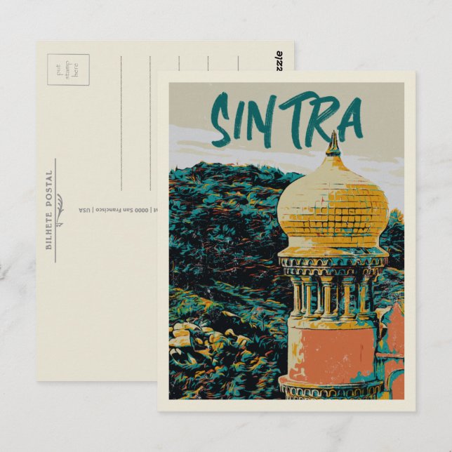 Palais Sintra Pena illustration Portugal Carte pos (Devant / Derrière)