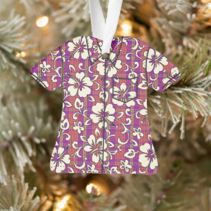 Palaka Pareau Hawaiian Check Hibiscus Aloha Shirt