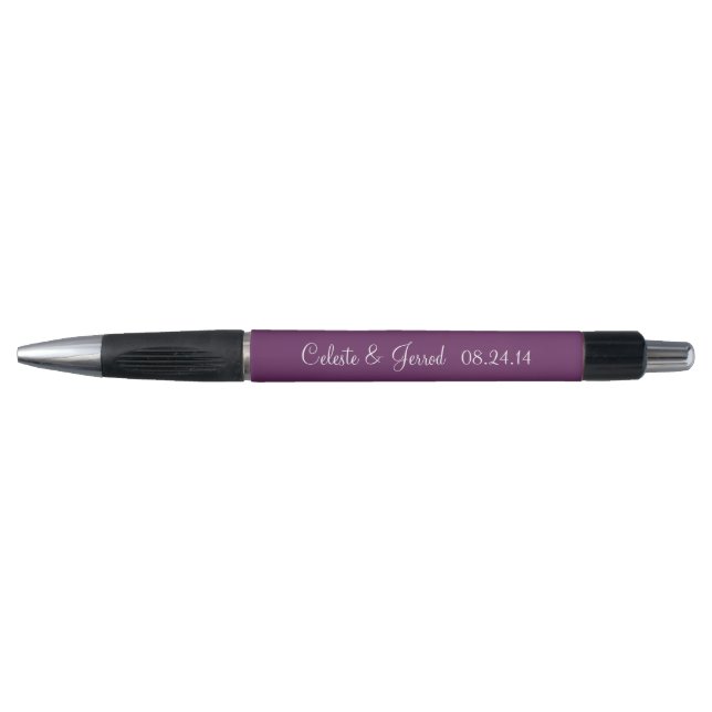 Palatinate Purple Personalized Wedding Favours Pen (Front)