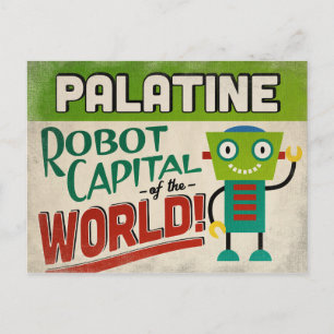 Palatine Illinois Robot - Funny Vintage Postcard