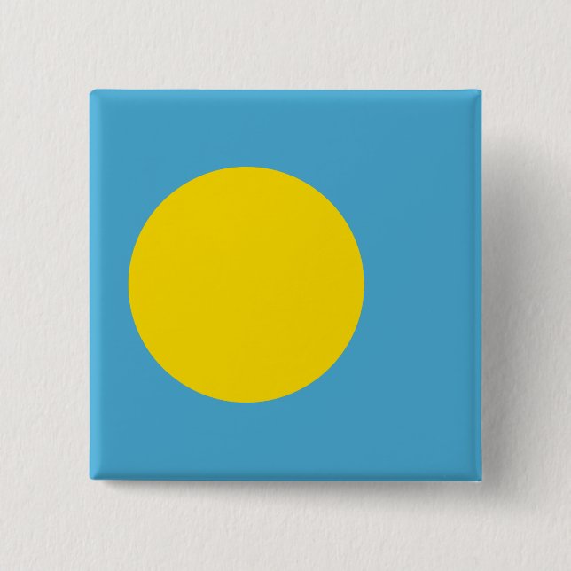 Palau Flag 2 Inch Square Button (Front)