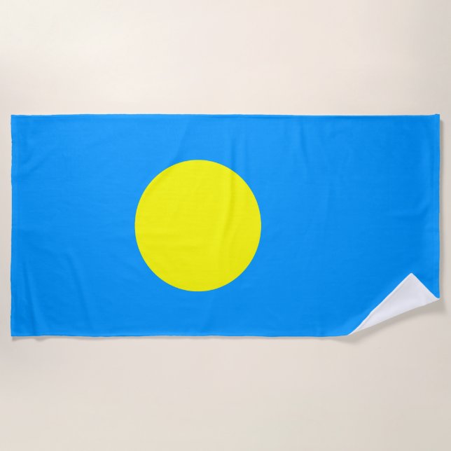 Palau Flag Beach Towel (Front)