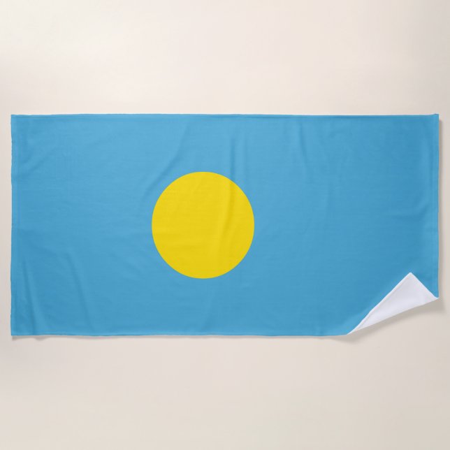 Palau Flag Beach Towel (Front)