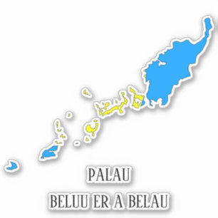 Palau Flag Charming Patriotic Map
