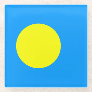 Palau Flag Glass Coaster