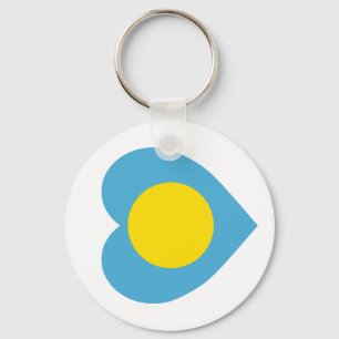 Palau Flag Heart Keychain