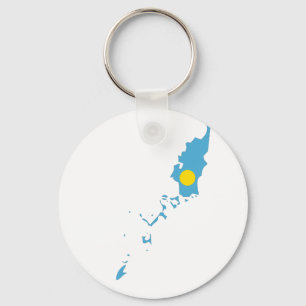 Palau Flag Map Keychain