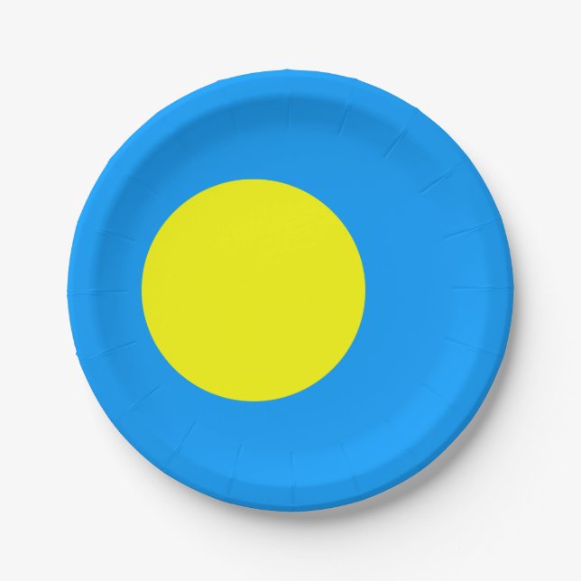 Palau Flag Paper Plate (Front)